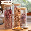 ComSaf Glass Food Storage Jars Set of 6, Tall Glass