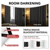 Deconovo Blackout Curtains - Silver Wave Line Print, Thermal Insulated,