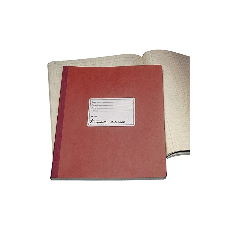 National Brand Computation Notebook, 4 X 4 Quad, Brown, Green
