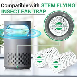 Qualirey 20 Pack Glue Trap Refill Pads Compatible with STEM Flying Insect Fan Trap, 3.94 Inches Replacement Glue Boards, Sticky Pads Insect Catcher for Indoor Fly Mosquito Bug Control