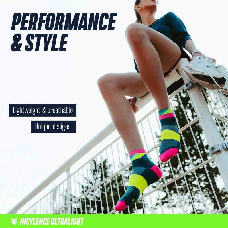 INCYLENCE ULTRALIGHT Running Socks Short for Men and Women with