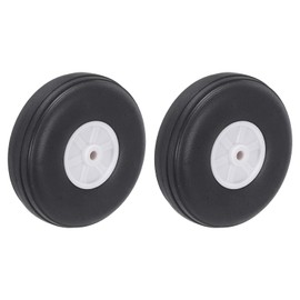 sourcing map RC Airplane Wheels 2.2"x 0.79"x 0.1" OD RC Airplane,Aircraft PU Sponge Wheels,Tire Tail Wheel RC Aircraft Foam Wheel Replacement for DIY RC Model Plane Aircraft Pack of 2