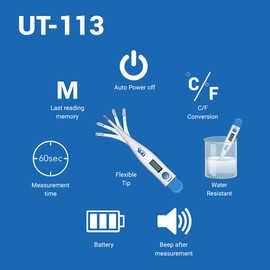 A&D Medical UT-113 Digital Flex Tip Thermometer