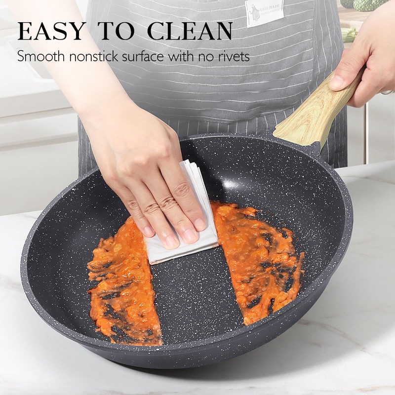 GiPP Nonstick Frying Pan Skillet - 11" Grey Granite Non