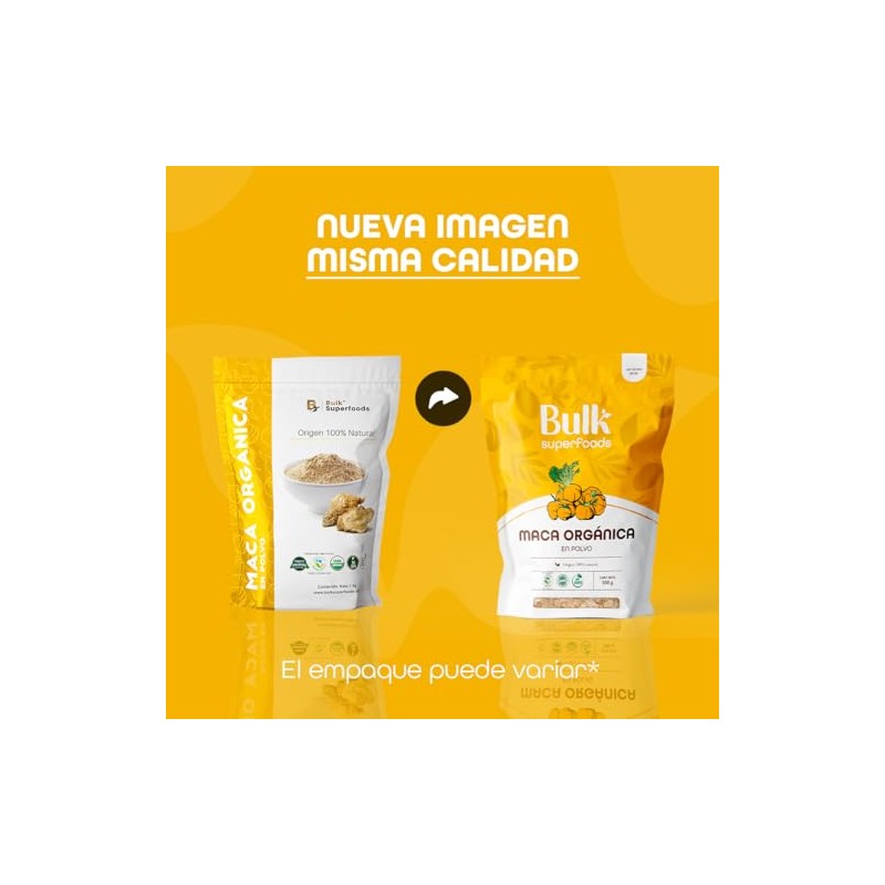 BULK SUPERFOODS Maca en Polvo 100% Natural Maca Amarilla Peruana