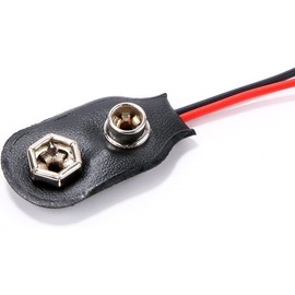 CLEZGO - Conector de batería de 9 V, paquete de 5 unidades, clip de batería de 9 V, hebilla de batería, hebilla dura, carcasa de plástico y cables de longitud de 5.9 pulgadas