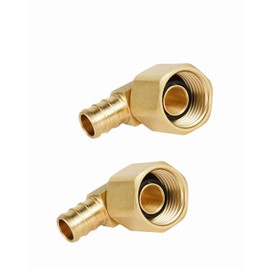 EFIELD Barb Crimp Pex fittings 3/4" X 3/4" Female NPT Swivel Elbow Adapter, Heavy Duty,ASTM F1807 (Pack of 2),(PEX1807223-2PCS)