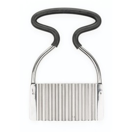 RSVP International Endurance Collection Crinkle Cutting Tool, Vegetable & Fruit Cutter, Toddler Kitchen Knife, Comfort Rubber Handle, 18/8 Stainless Steel, Dishwasher Safe, 4.5x3"