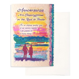 Blue Mountain Arts Greeting Card “Anniversaries Are Steppingstones on the Road to Forever” Is a Beautiful Way to Honor and Celebrate Lasting Love with a Husband, Wife, or Significant Other
