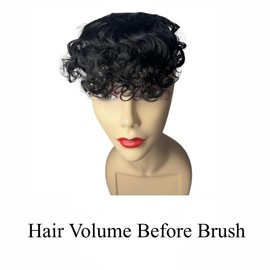 100% Human Hair Bangs Afro Curly Fringe Hair Bangs Fluffy Kinky Curly Human Hairpieces for Black Women Clip in on Hair Extensions (1B)