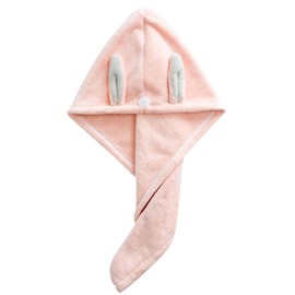 Suitcase Company GPT Hair Towel, Hair Cap, Towel Cap, Dry Cap, Absorbent Towel, Adults, Children, Swimming, Pool, Bath, Rabbit Ears, Rabbit, Pink