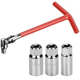 QUIIEOSKIA Spark Plug Wrench Set, Spark Plug Socket 16 mm 18 mm 21 mm, Spark Plug Wrench Set, Universal Spark Plug Wrench Set, T-shaped Car Spark Plug Wrench Motorcycle Car Tool Set
