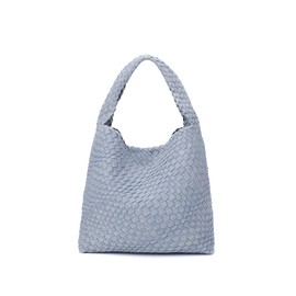 Denim Woven Purse for Women, Trendy Ladies Large Shoulder Bag, Demin Jeans Large Tote Bag Demin Woven Bag Hobo Handbag (Large)