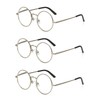 EYE ZOOM 3 Pack Metal Frame Round Reading Glasses with
