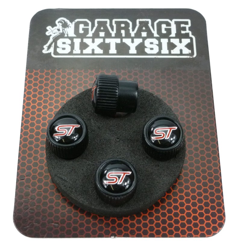 Garage-SixtySix 4 Ventilkappen Modell Chicago SCHWARZ Motiv: ST