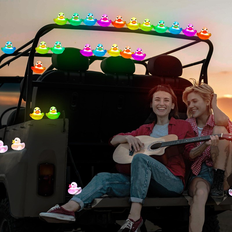 6Pcs Light Up Duck Plug, 16 Luminous Modes Rubber Mount,