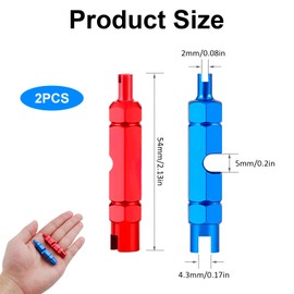 Presta Valve Core Removal Tool 2PCS,Multifunctional Tyre Valve Removal Tool, Portable,for Conventional Schrader Valves, Detachable Presta Valves Core, Tubular Tires and Presta Valve Extension Rods