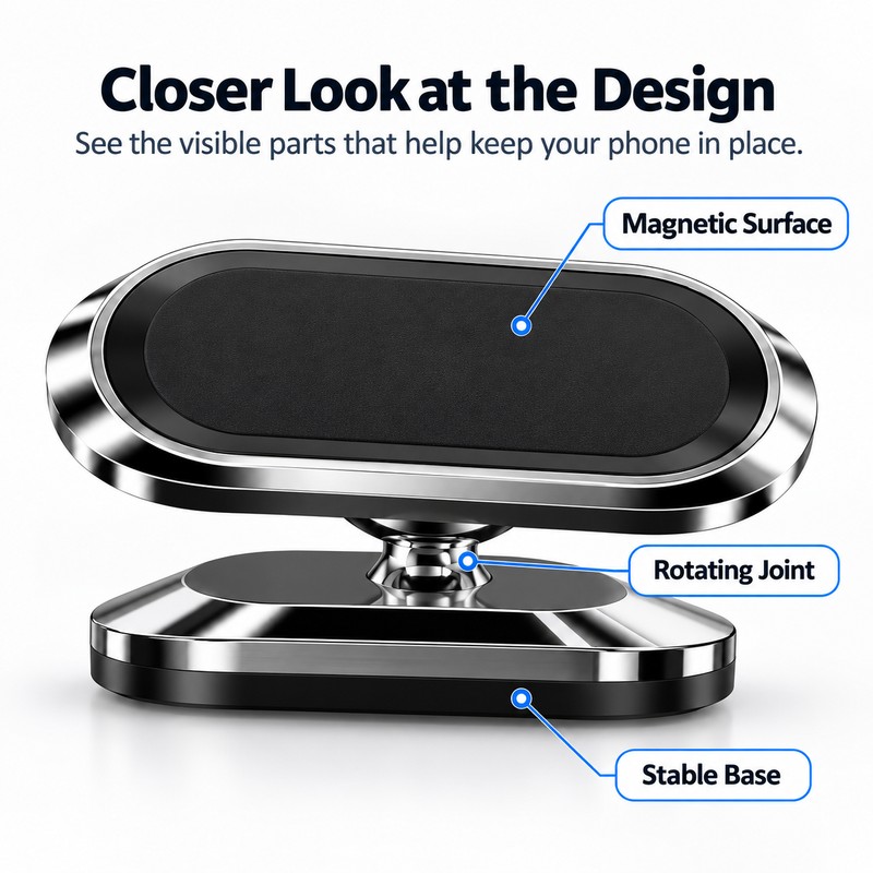360° Magnetic Car Phone Holder for Driving – Rotating Universal