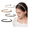 4pcs Doble Hilera De Diademas De Cristal De Moda Para