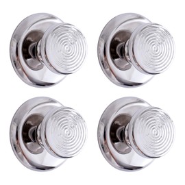 Wodlo Towel Hooks - Pack of 4, Adhesive, Round Ceramic in Silver, Perfect for Wall Mounting