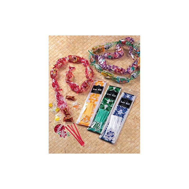 Hawaiian Candy Lei Making Kit makes 5 Blue Hibiscus Lei
