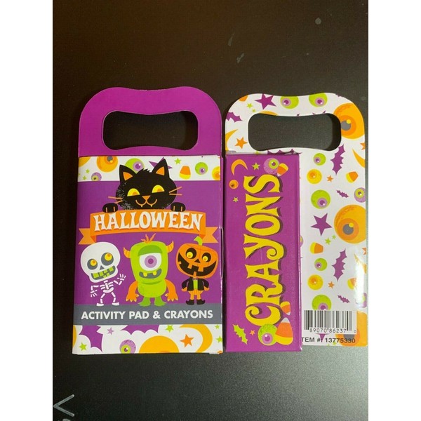 HALLOWEEN CARRY ALONG COLORING ACTIVITY PAD WITH CRAYONS GAMES PUZZLES