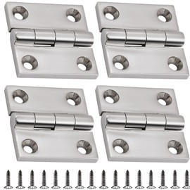 Laorde 316 Stainless Steel Hinges Marine Grade 2" x 2" Heavy Duty Boat Hatch Hinge (50 mm X 50 mm) 4 Pack Casting Cabinet Door Hinge with Screws