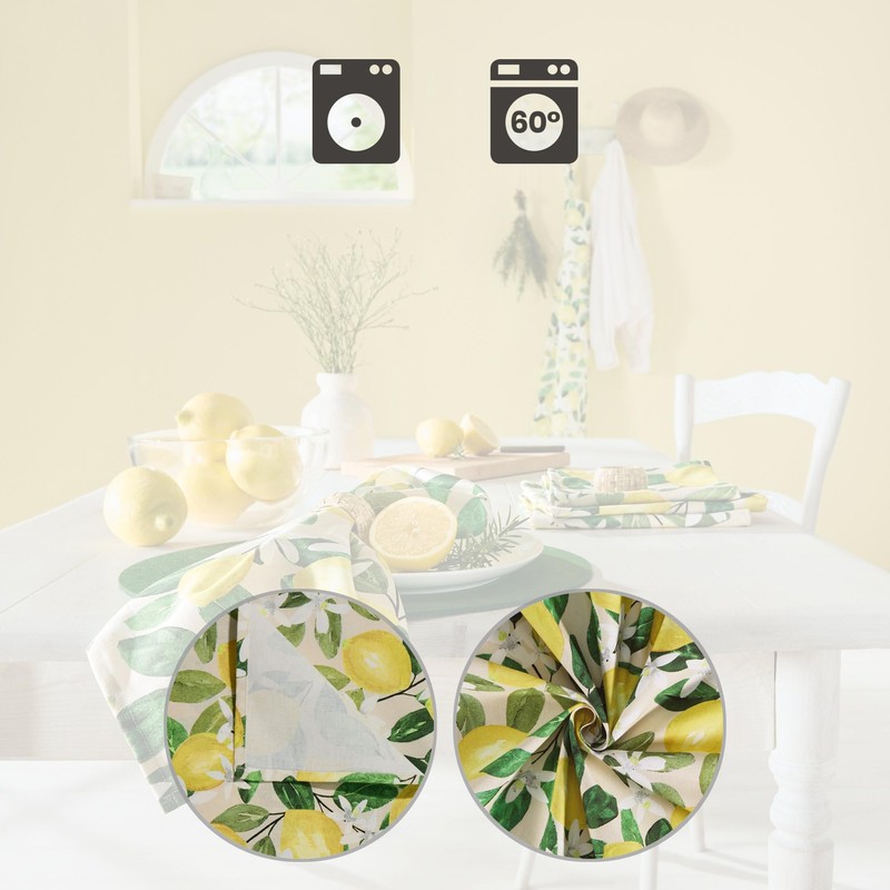 Erwin Müller Napkin Pack of 6 Cotton Yellow/Green Size 40
