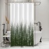 Leowefowa Forest Shower Curtain Green Misty Foggy Pine Trees Nature