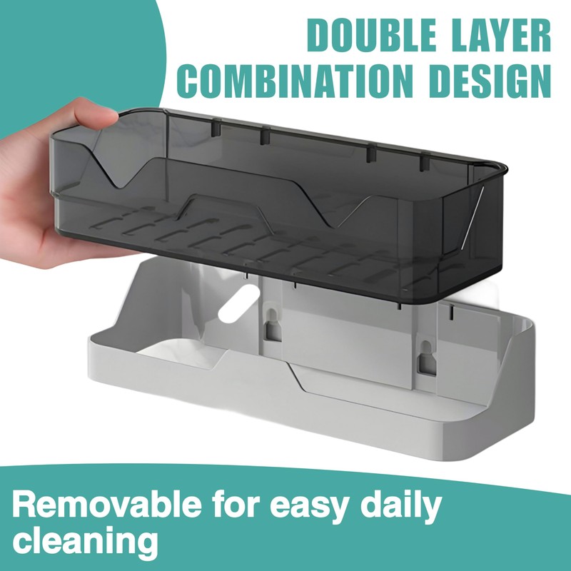 Havenry 2-Piece Shower Caddy - Plastic Bathroom Organiser/Shower Shelf -