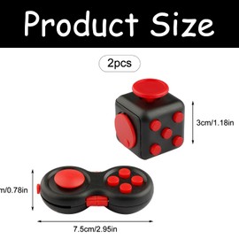 Bojueshaw 2pcs Fidget Toy Set,ADHD Stress Anxiety Relief Toy,Fidget Pad,Finger Toy Office Classroom Toy Gift for ADD,ADHD,Autism
