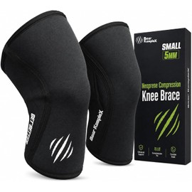 Bear KompleX Knee Sleeves (Sold AS A Pair of 2) Great for Crossfit, Weightlifting, Wrestling, Basketball, Squats, Running, and More. Compression Sleeves Are 7mm Thick and a Must for Any Athlete