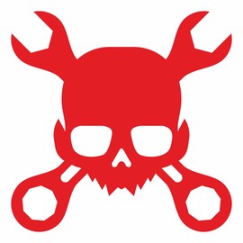 AMA SHOP Sticker Prespaced Skull with keys skull red color| Car Stickers | Sticker for Helmet, Motorcycle, Camper | PVC Sticker for Wall Decal