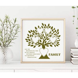 CrafTreat Reusable Family Stencils for Painting on Wood, Canvas, Paper, Fabric, Floor, Wall and Tile - Family Tree - 12x12 Inch - DIY Art and Craft Stencils for Home Decor - Family Quotes