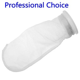 Honritone Nylon Mesh Filter Socks 4 Inch Ring 50/100 / 200/300 Micron - by 15 Inch Long – Aquarium Filter Bags - 2 Pack (200 Micron - 4 x 15 Inch)