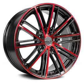 STROBE 5, 17 x 7.5, 5 x 114.3, 45, 73.1, BLACK/RED MACHINED 081209