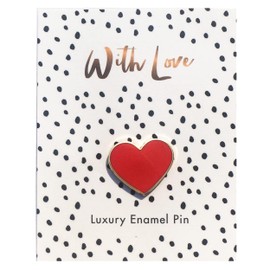 Heart Pin | Heart Brooch | Heart Pin | I Love You | Ideas with Heart | Red Enamel Pin, Metal