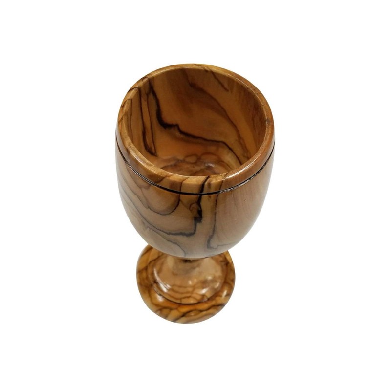 Handcrafted from Bethlehem Olive Wood Holy Communion Souvenir (6" Chalice)