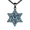 ONEFINITY Star of David Necklace for Women 925 Sterling Silver Star of David Cross Pendant Necklace Turquoise Jewish Star Amulet Jewellery for Men Women