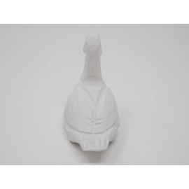 Native Wooden Creations White Goose Figure Miniature Duck Statue Sculpture Wood Decor Garden Topper