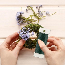 2 Pack Floral Wire 22 Gauge Floral Flexible Paddle Wire 38 Yards Green Flower Wire for Crafts Floral Flower Arrangements for Garland Wreaths Wire for Christmas Tree DIY Wreath Florist Wire (Green)