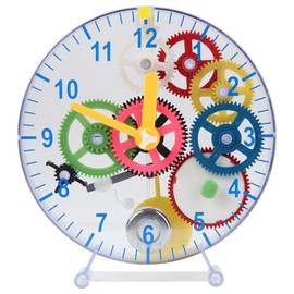 Lily's Home 31 Pieces Do-It-Yourself Children's First Puzzle Clock Kit, No Batteries Required, Learn How Clock Gears Work, Colorful and Educational Gift for Kids, Mechanical, Multi-Colored