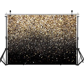 WOLADA Gold Backdrop Black and Gold Backdrop 10x8FT 11176