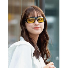 Zealot ZE-UM05 ZE-UM05 Nighttime Driving Functional Sunglasses, Yellow, Made in Japan, Bright, Reduces Glare, Low Reflection, Multi-layer Film, Anti-Reflective Coating Lens, For Both Day and Night,