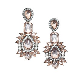 Happiness Boutique Damen Statement Ohrringe Rosa | Auffällige Ohrringe Strasssteine