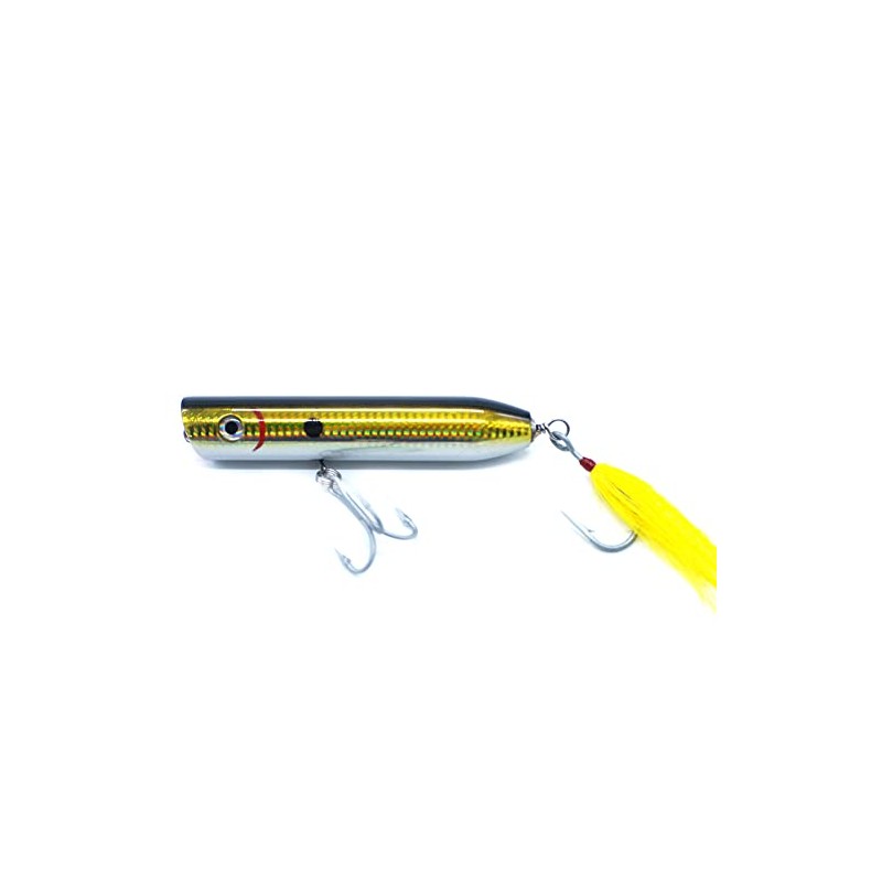 SEASKY 5 1/2” 57g Popper Saltwater Lure Handmade Wood Bait