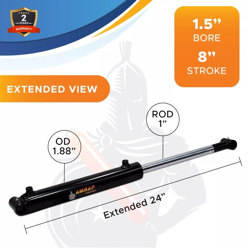AMRAP Hydraulics 1.5x8 Hydraulic Cylinder 1.5" Bore 8" Stroke Double