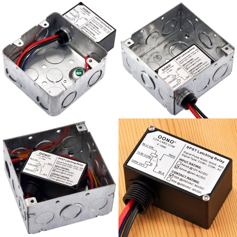 AC/DC 24V SPST 20Amp 250Vac/30Vdc Latching Relay Module, Plastic Enclosure