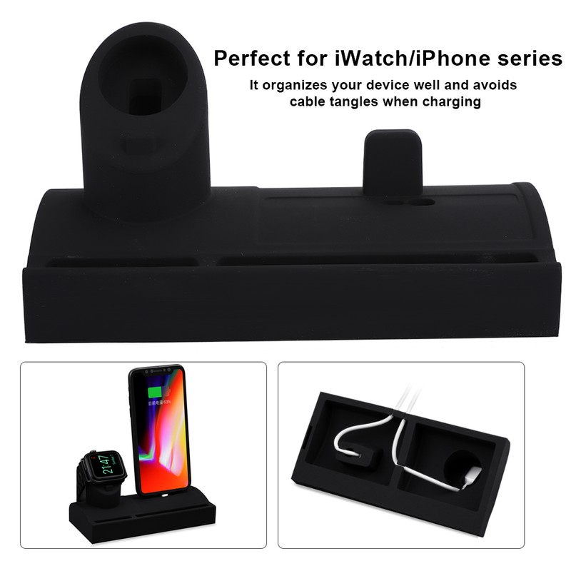 Mobile Phone Charging Base Silicone Stand Holder Bracket for iWatch5/iPhone11