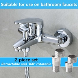 2 Taps Angled Bent Base, FORMVERSITY Tap Corner Knock Adapter 1/2 3/4 Inch, Adjustable Shower Tap Adapter, S Connection Offset for Wall Fittings for Kitchen Bathroom